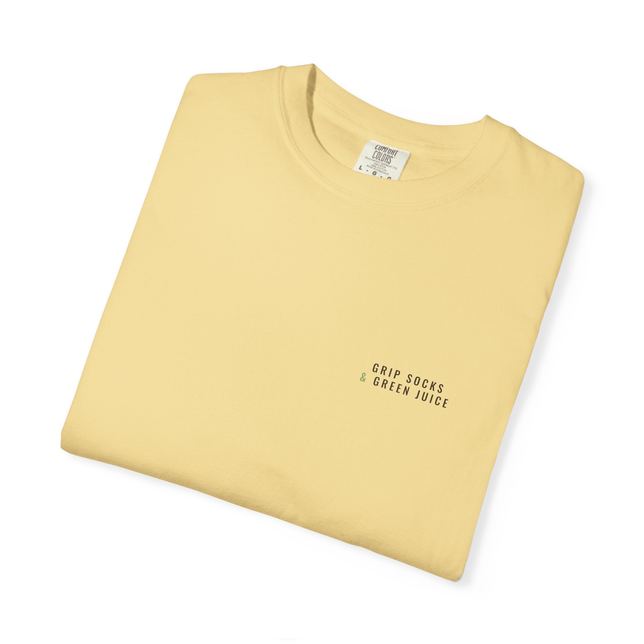 Grip Socks & Green Juice Tee — Left Chest