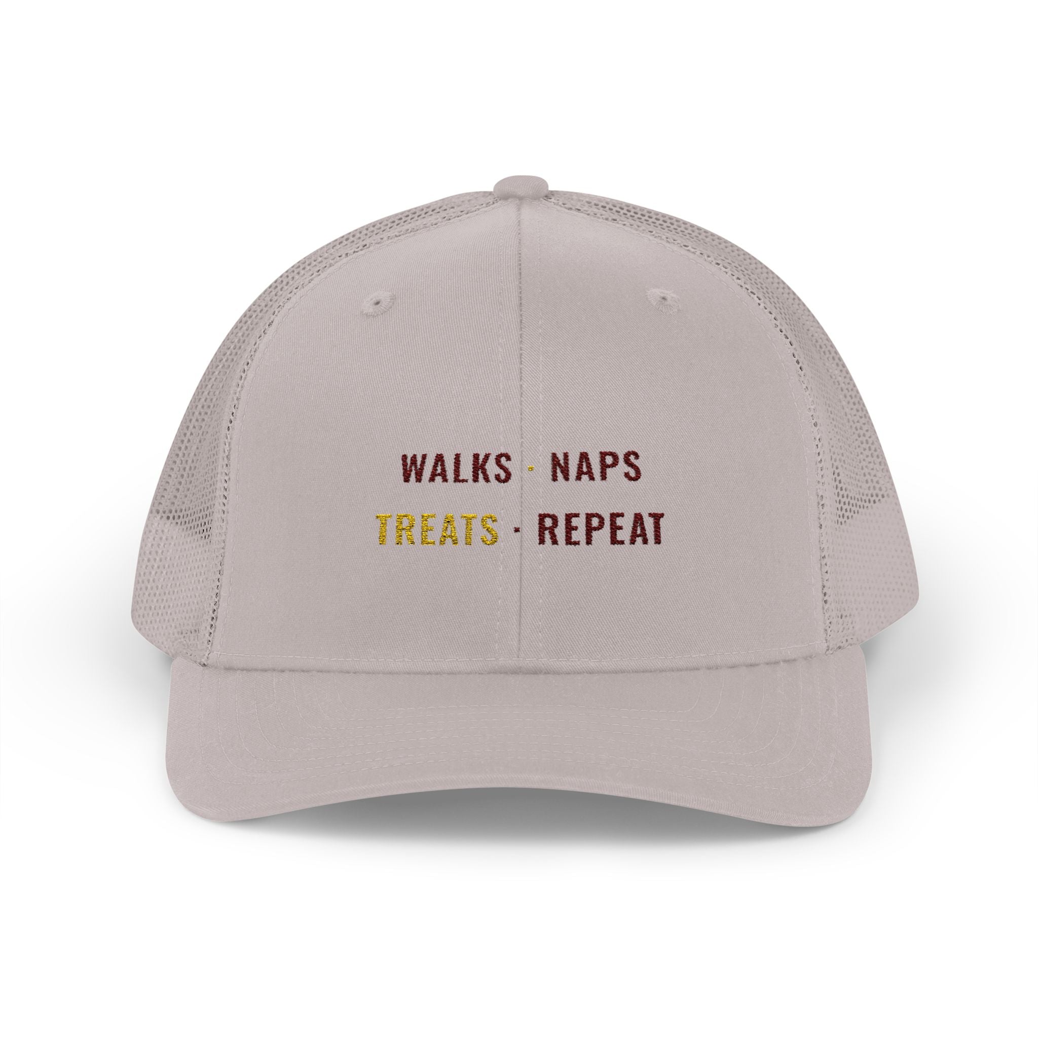 Walks Naps Treats Repeat Trucker Hat