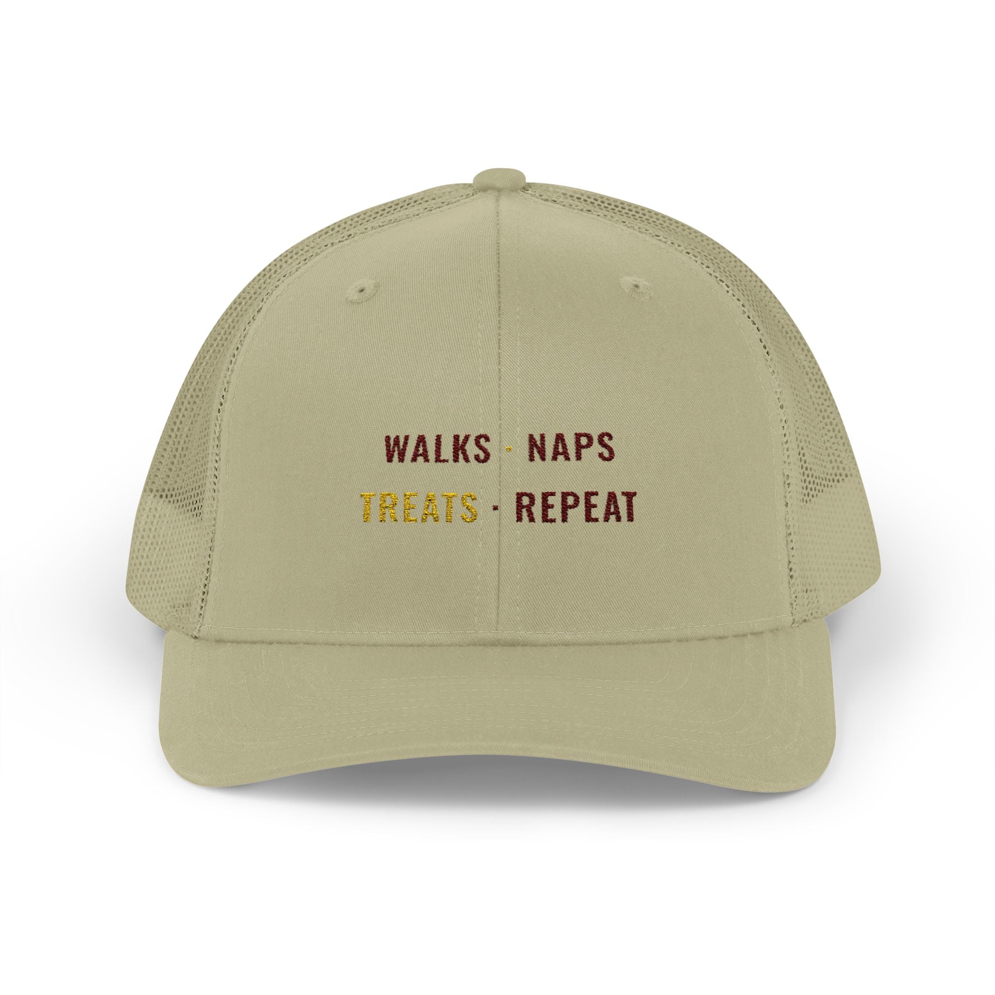 Walks Naps Treats Repeat Trucker Hat