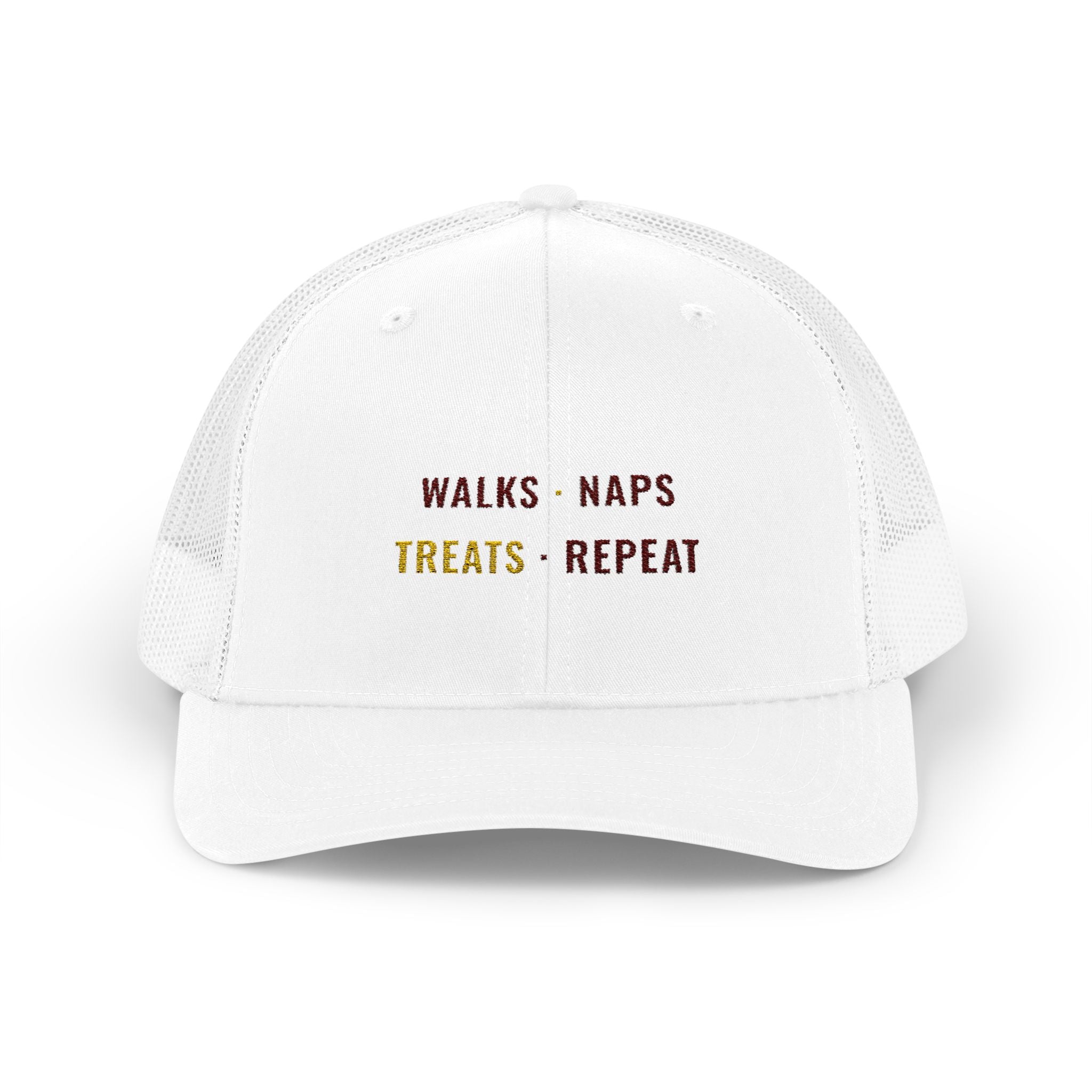 Walks Naps Treats Repeat Trucker Hat
