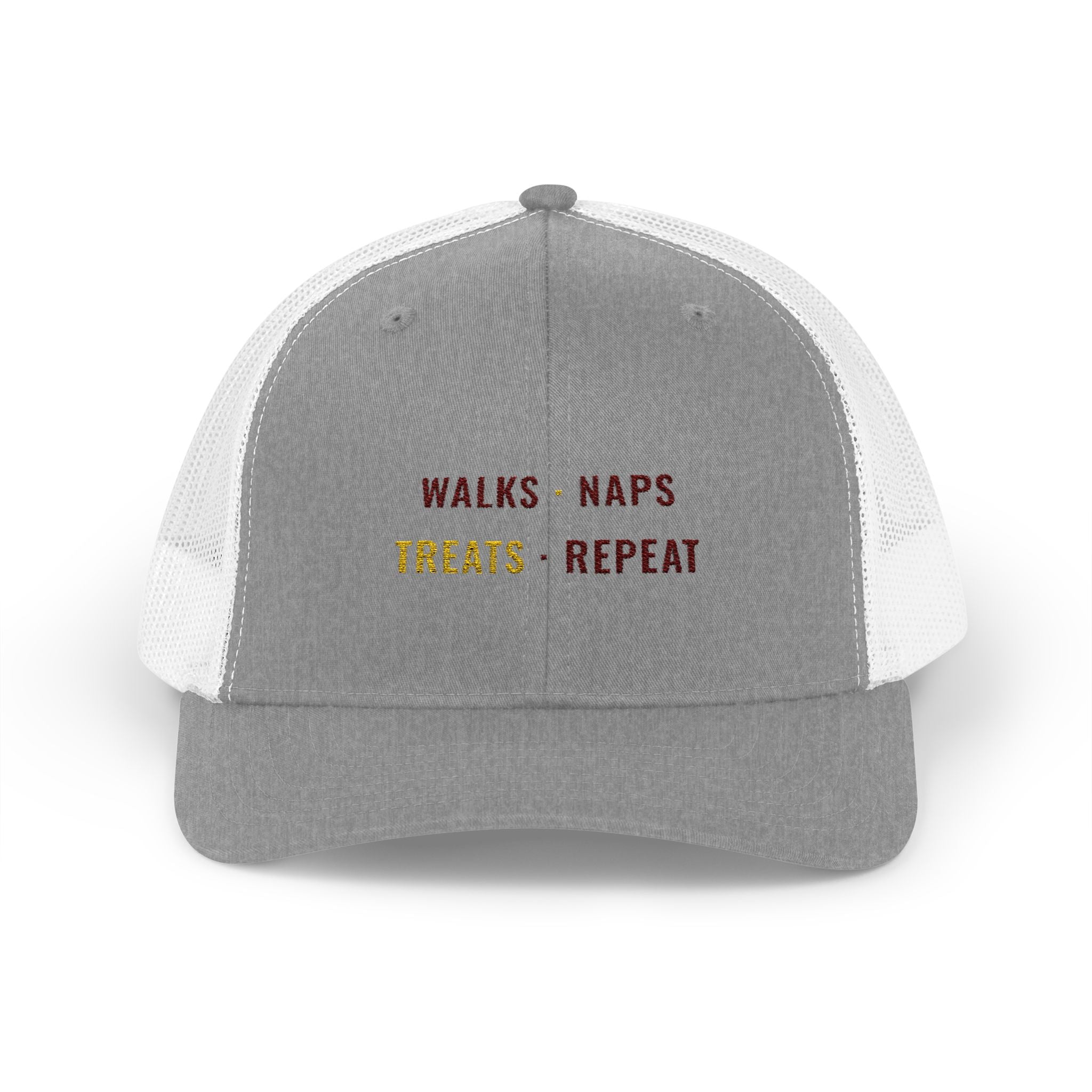 Walks Naps Treats Repeat Trucker Hat