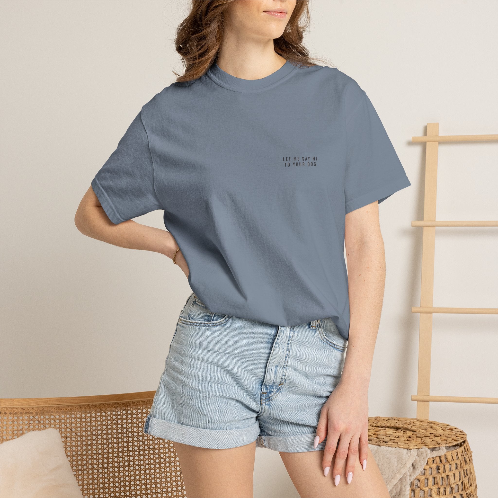 Let Me Say Hi to Your Dog Tee — Left Chest