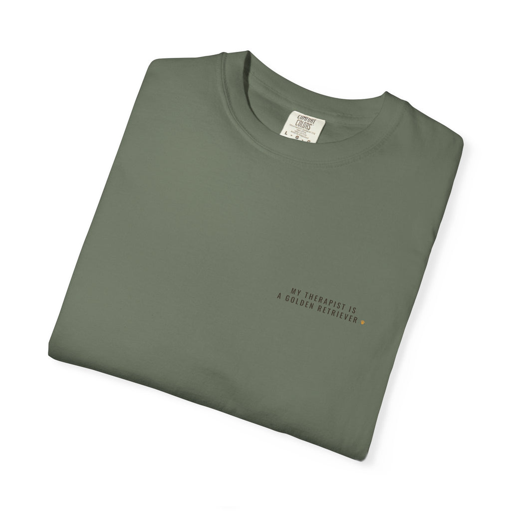 My Therapist Is a Golden Retriever Tee — Left Chest